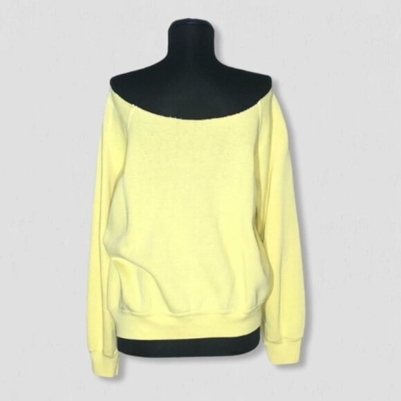 Vintage 90s Born to Be Wild Penguin Sweatshirt Yellow Medium - Picture 2 of 8